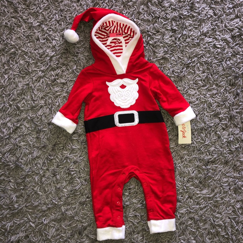 Cat & Jack Baby 3-6 Month 1 Piece Santa Outfit, New